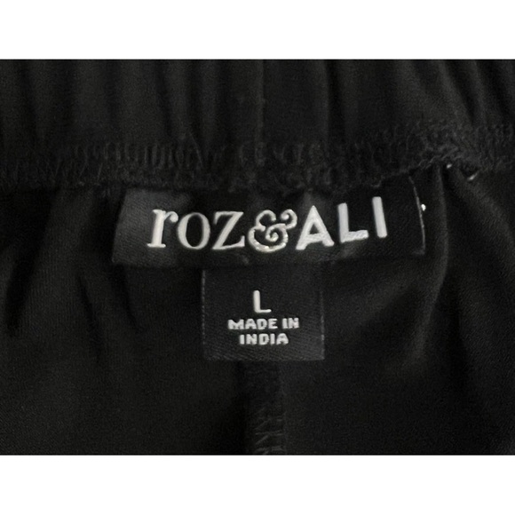 ROZ & ALI DRESSY EMBELLISHED BLACK PANTS SIZE L - Picture 5 of 5